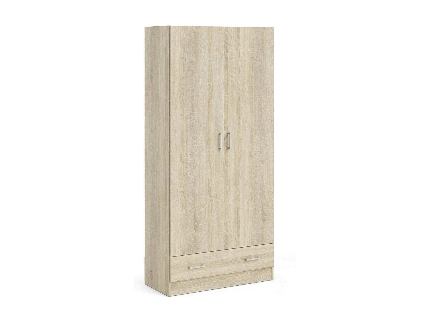Zweitüriger Kleiderschrank mit Schublade in Eiche, 79 x 35 x 171 cm