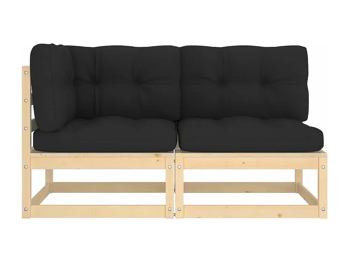 Garten-Lounge-Set aus Massivholz mit Kissen