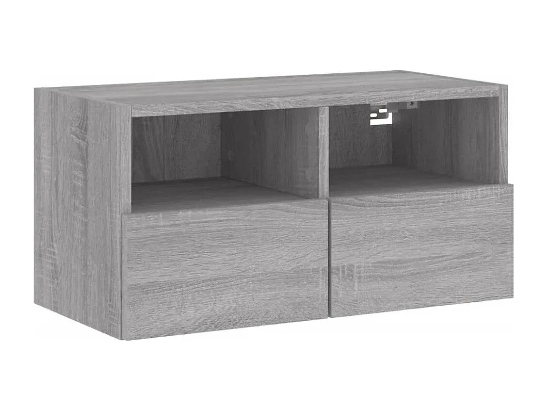 Moderner TV-Wandschrank in Grau Sonoma, 60x30x30 cm