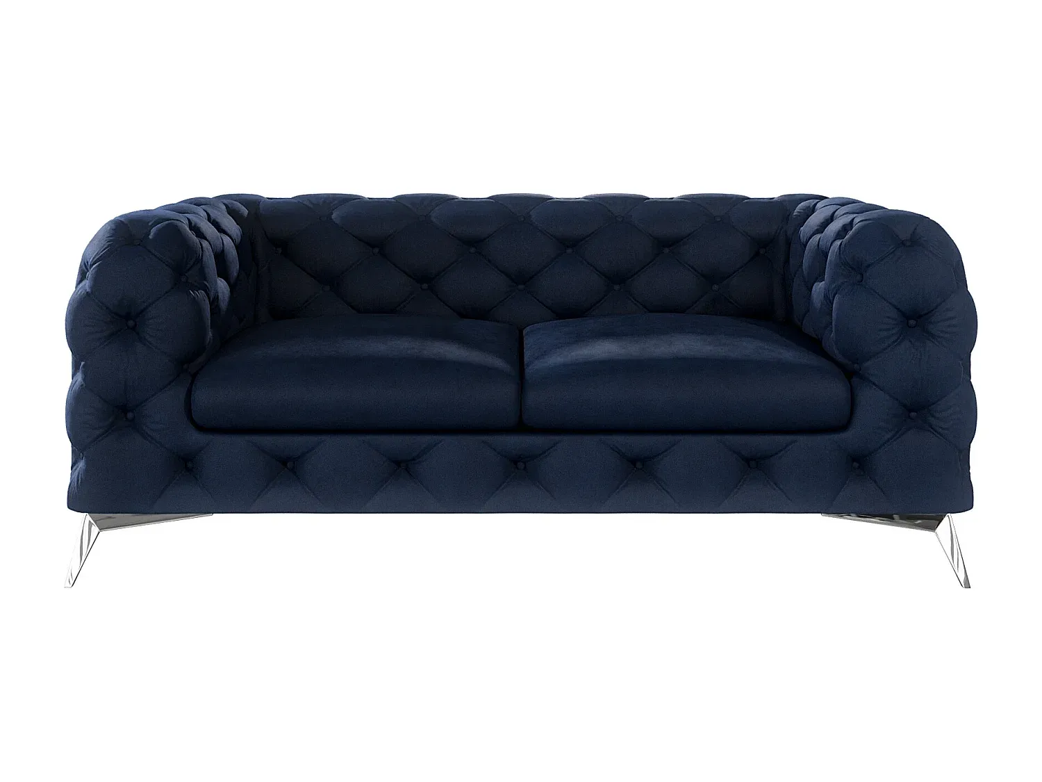 Elegantes 2-Sitzer Chesterfield Sofa mit Metallfüßen