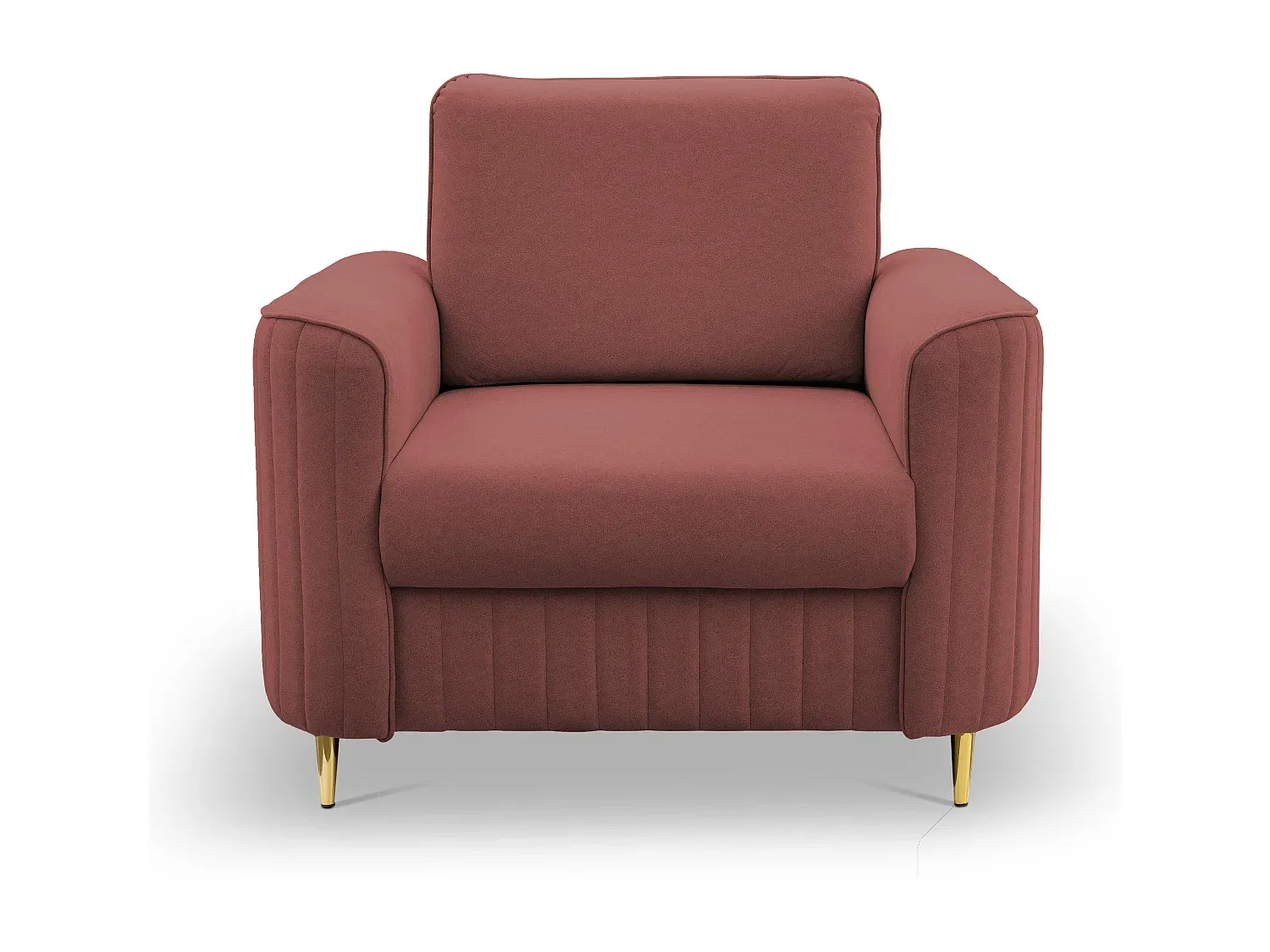 Moderner Sessel mit Metallbeinen und gepolstertem Rückenteil