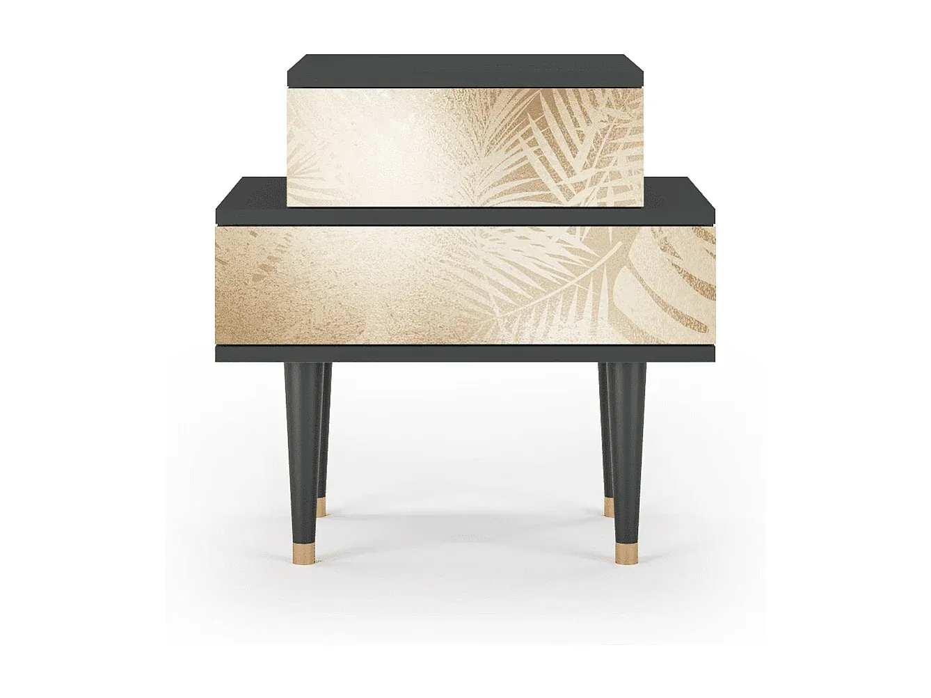 Moderner Nachttisch in Anthrazit, Kompaktgröße