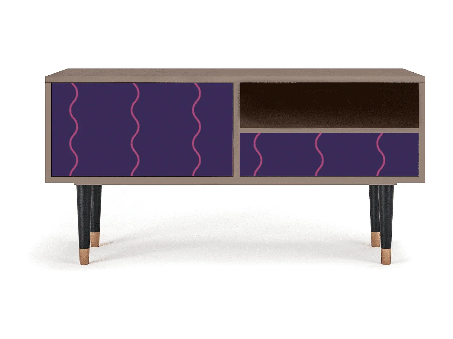 Fernsehtisch mit Stauraum - Holz - 115x59x48 cm