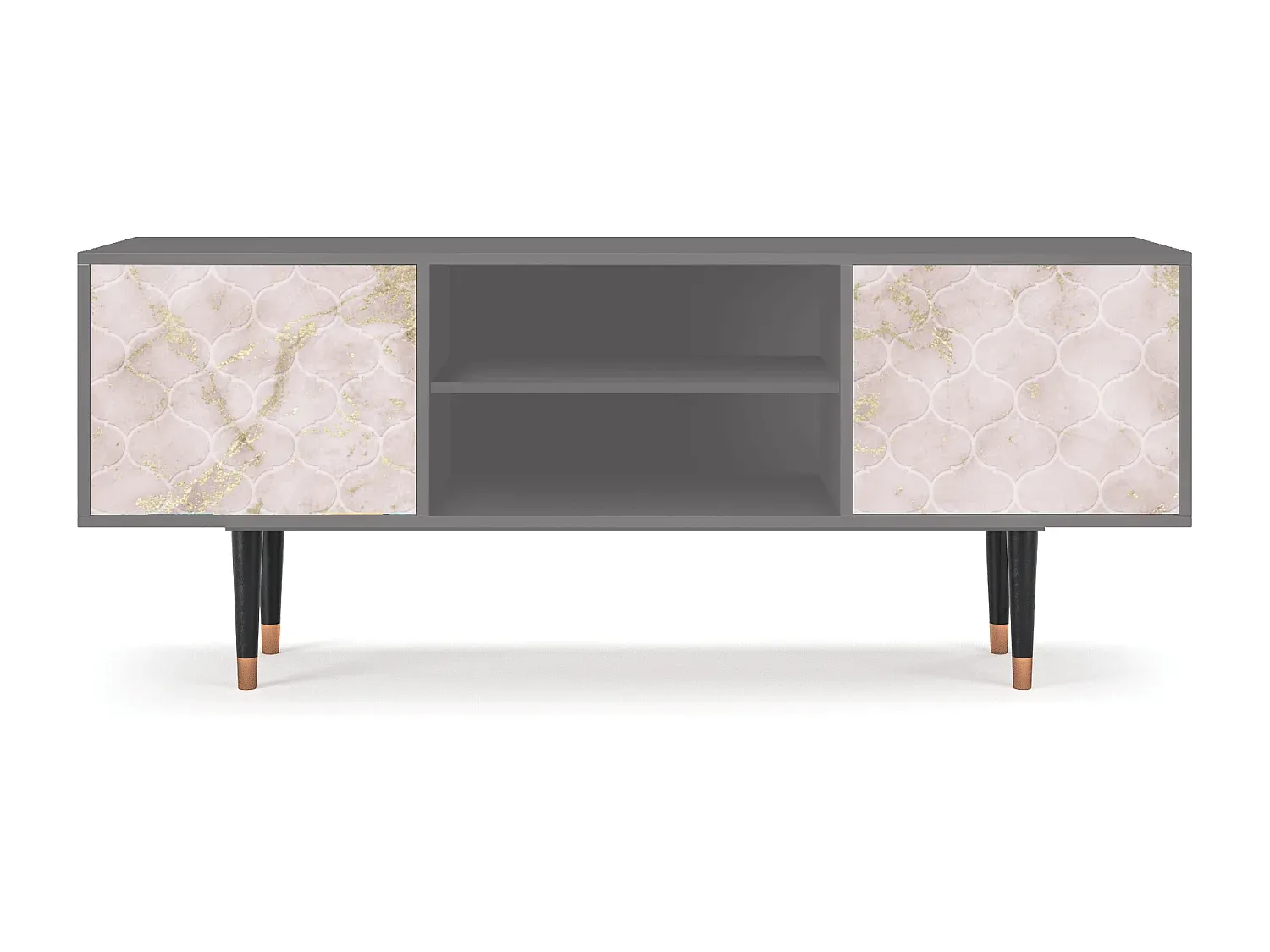 Moderner Fernsehschrank mit Stauraum, grau