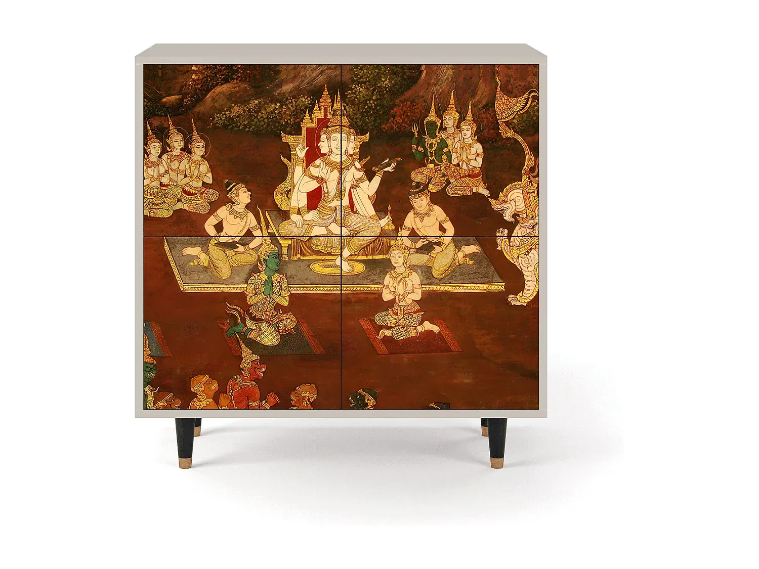 Moderner Sideboard mit Stauraum, Sandfarben, 94x96x48 cm