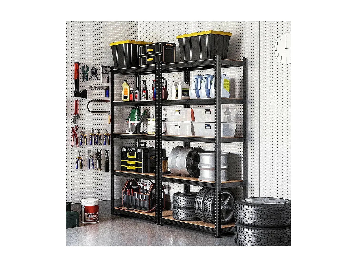 Stabiles Lagerregal mit 5 verstellbaren Böden - Höhe 200 cm