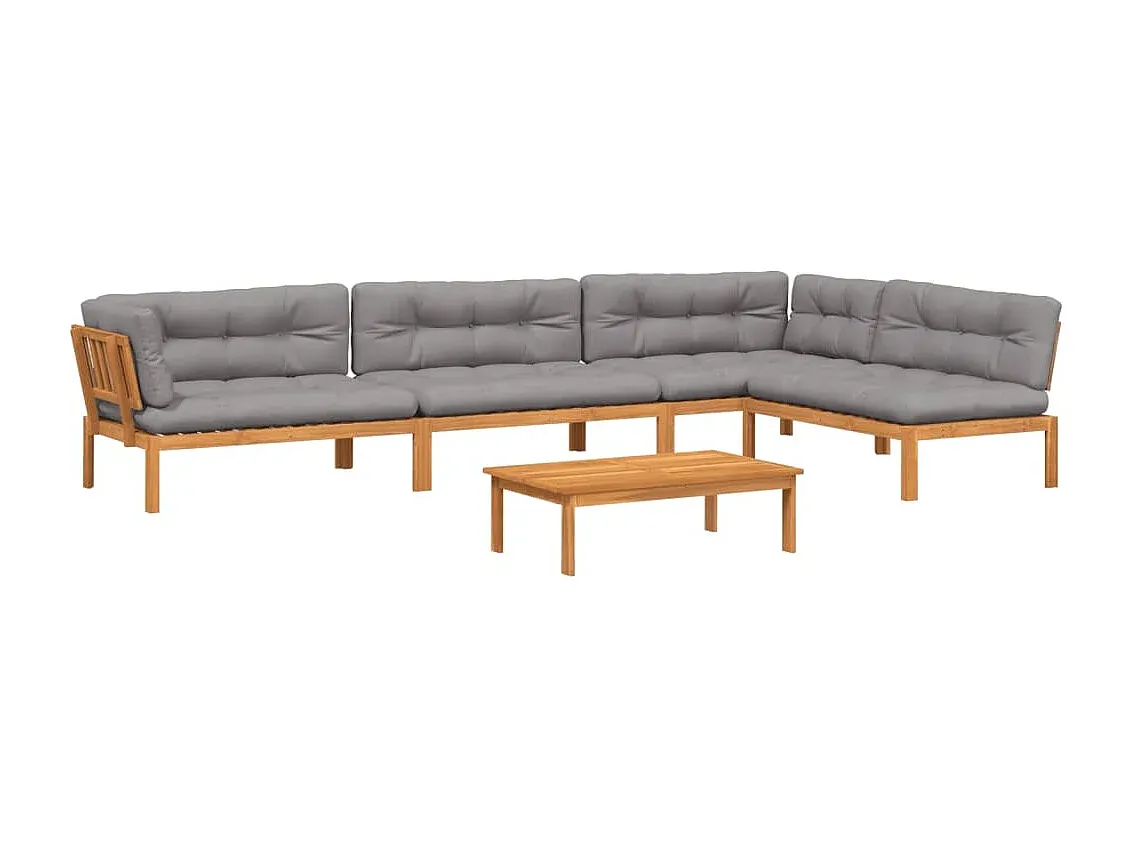 Sofagarnitur für Garten aus Paletten mit Kissen, Holz