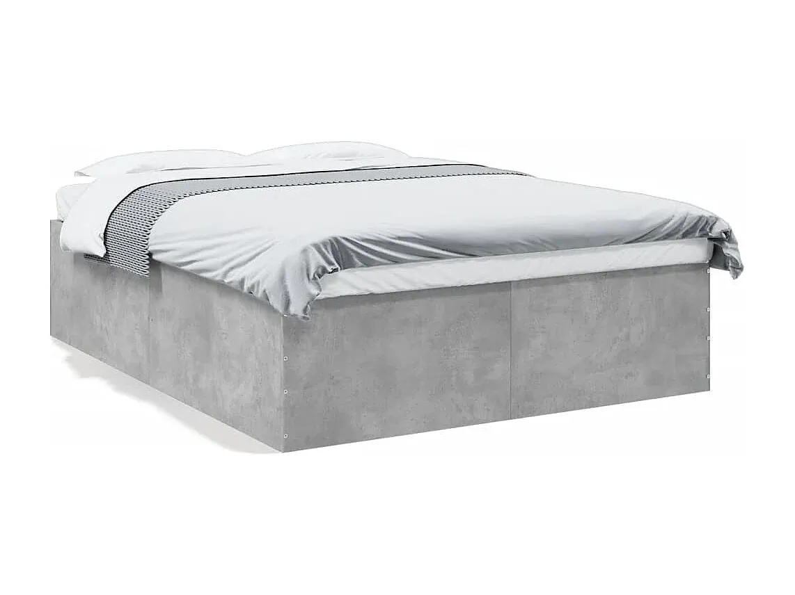 Holzwerkstoff Bettgestell in Betongrau 160x200 cm