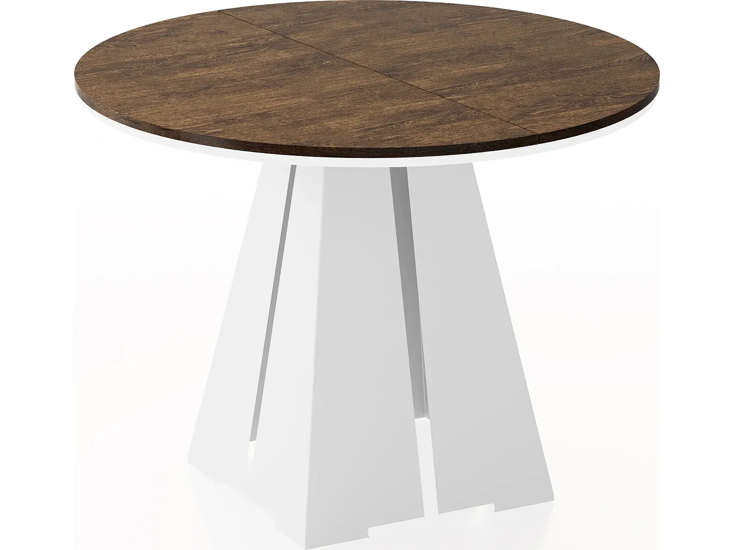 Runder ausziehbarer Esstisch mit Metallgestell - Industrial Design für Esszimmer