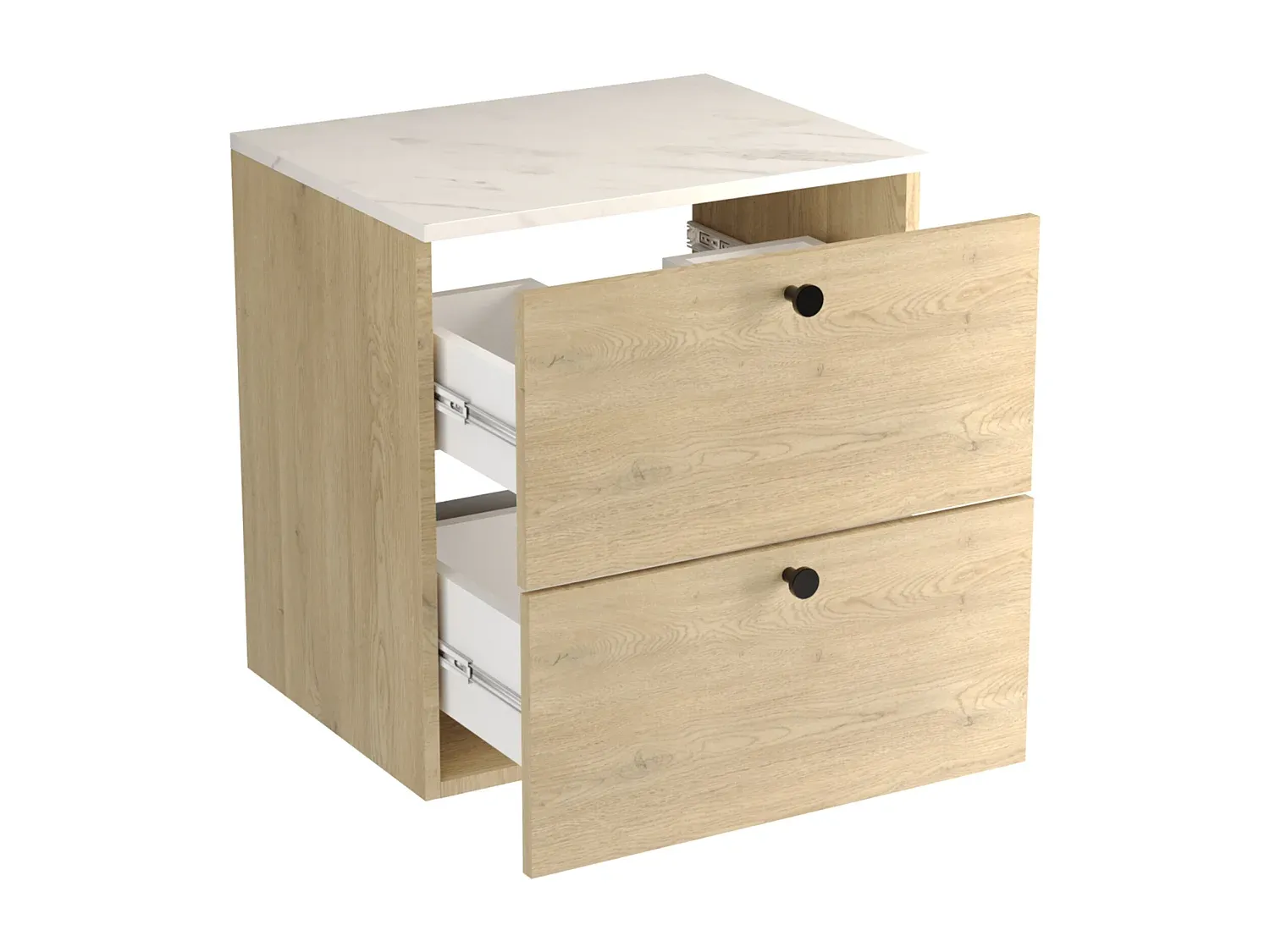 Moderner Waschtischunterschrank mit glatten Fronten, 60 cm