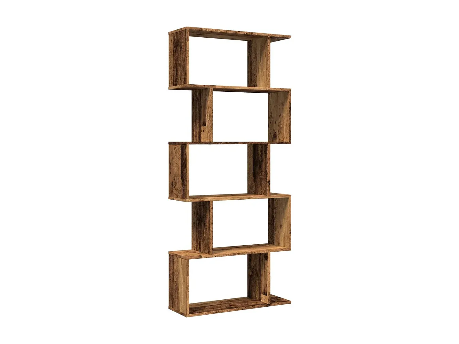Bücherregal mit 5 Ebenen in Vintage-Holzoptik