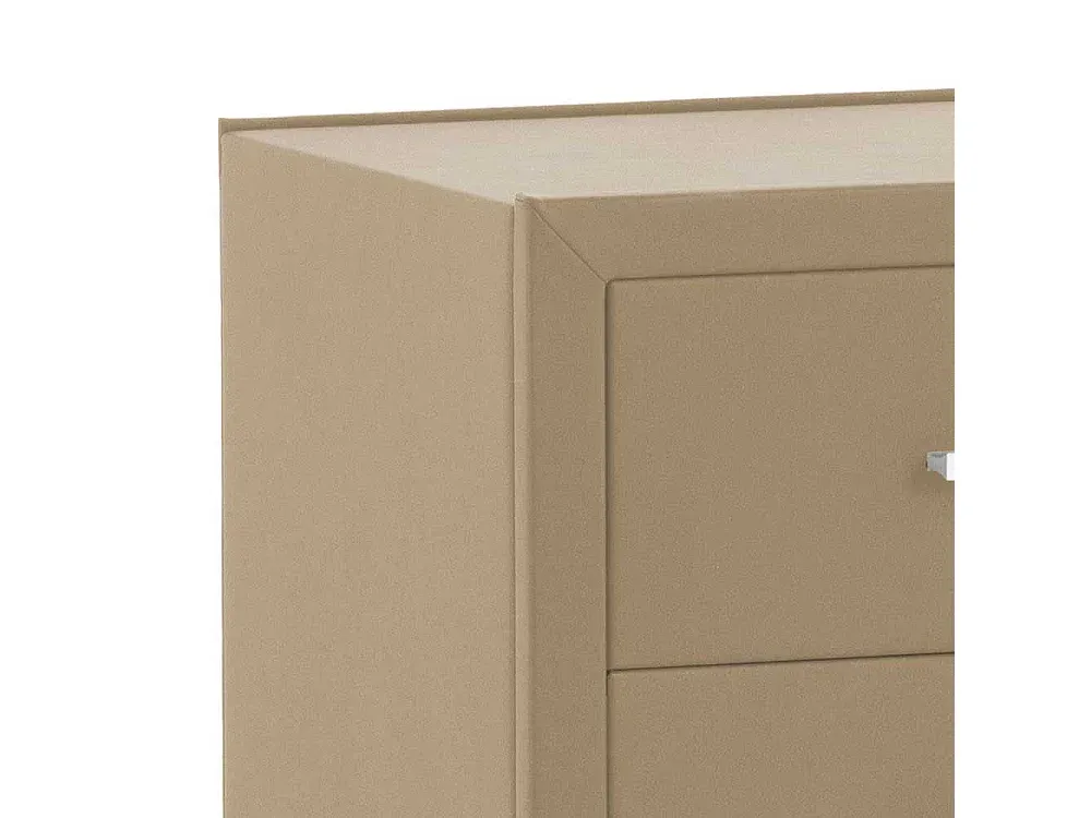 Beiger Nachttisch aus Kunstleder mit zwei Schubladen