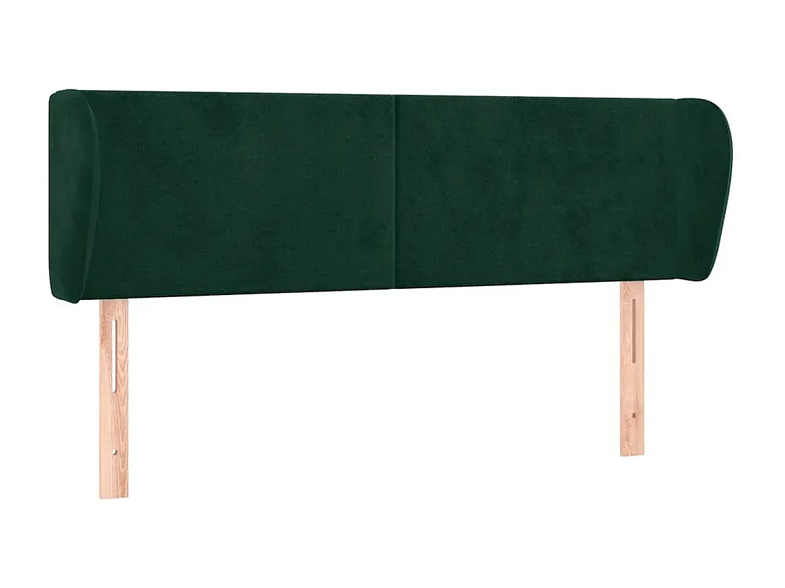 Samt Kopfteil mit Ohren, Dunkelgrün, Verstellbare Höhe