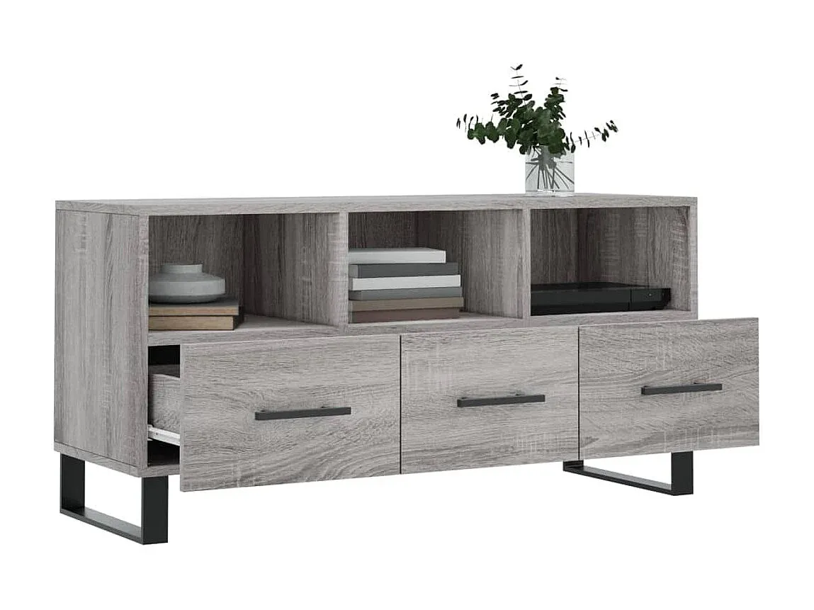 Moderner TV-Schrank in Grau Sonoma Eiche 102x36x50 cm