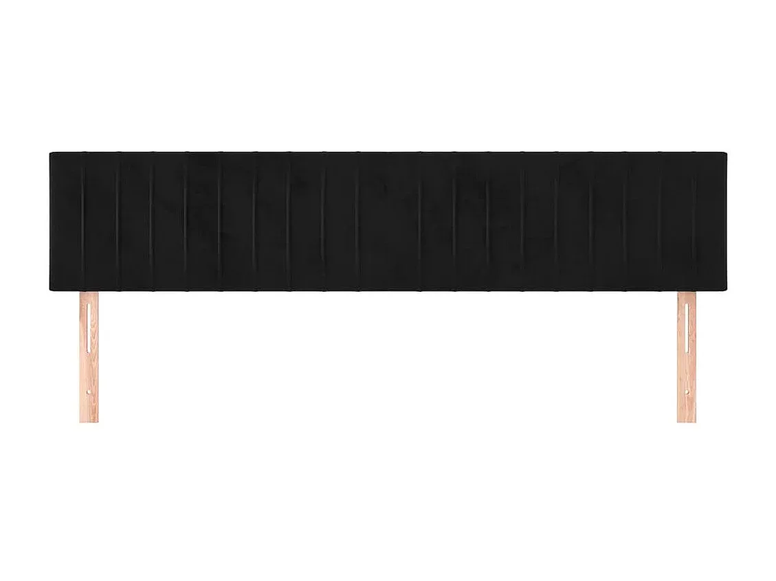 Schwarzes Samt-Kopfteil-Set, 80x5x78/88 cm