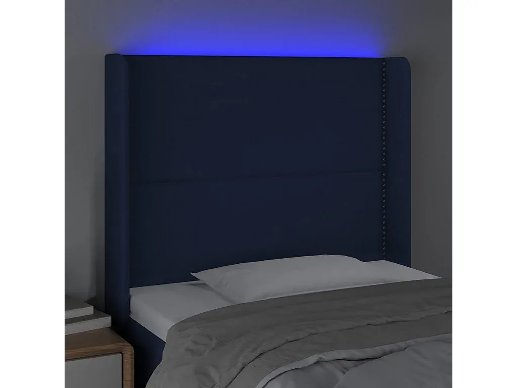 Stoff-Kopfteil für Bett, Blau, Höhenverstellbar
