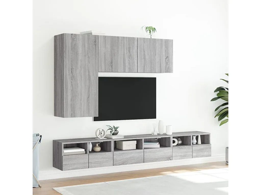 Moderner TV-Wandschrank in Grau Sonoma, 60x30x30 cm