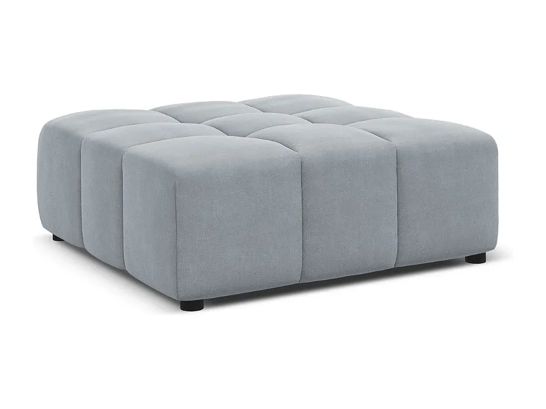 Eleganter Sitzhocker aus hellblauem Samt - 80x102x40cm