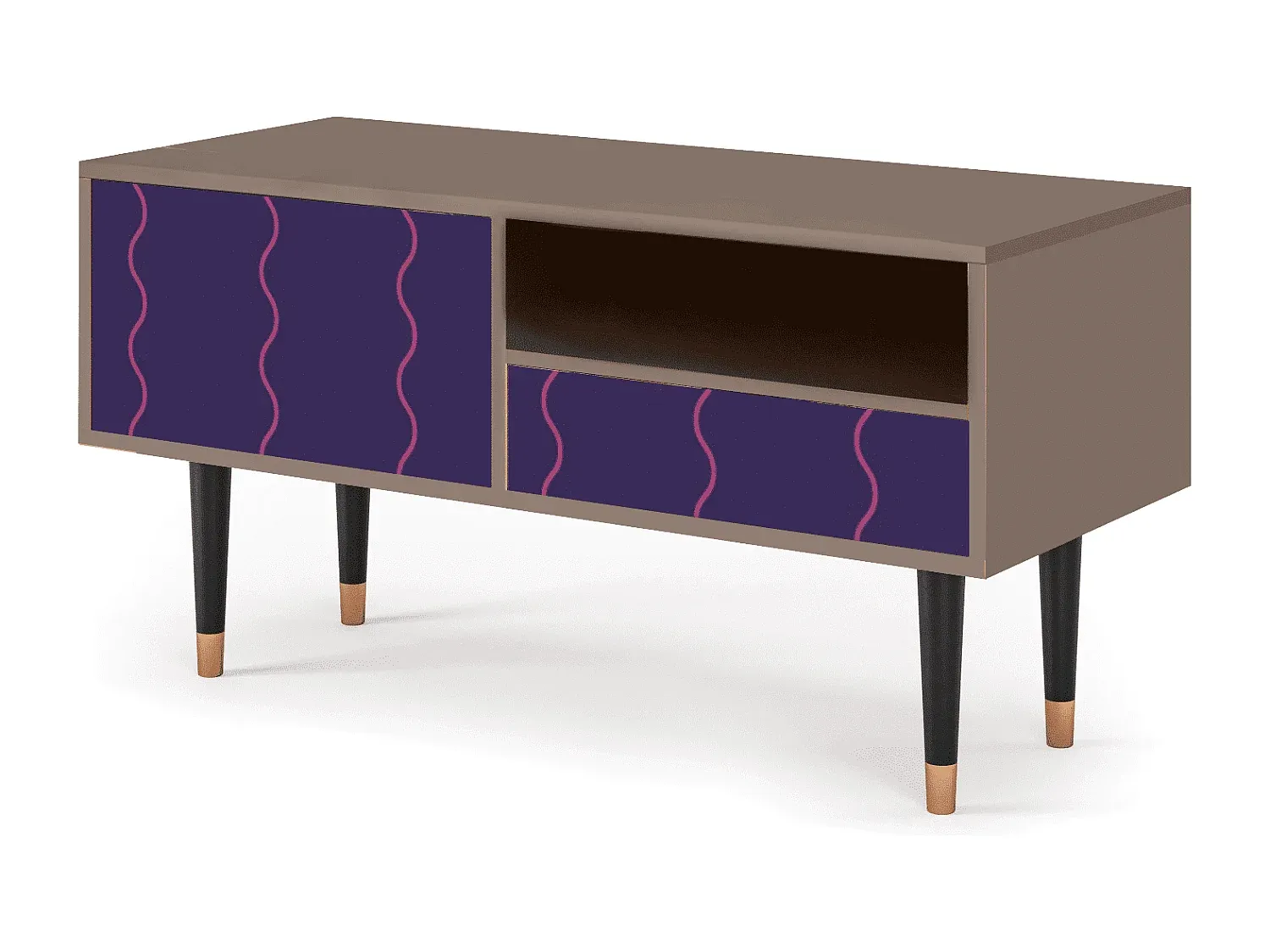 Fernsehtisch mit Stauraum - Holz - 115x59x48 cm