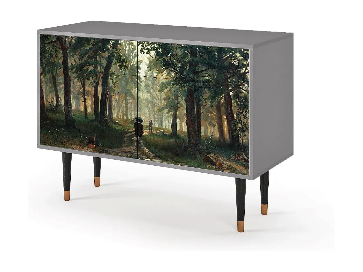 Moderner Sideboard mit grauer Eichenoptik