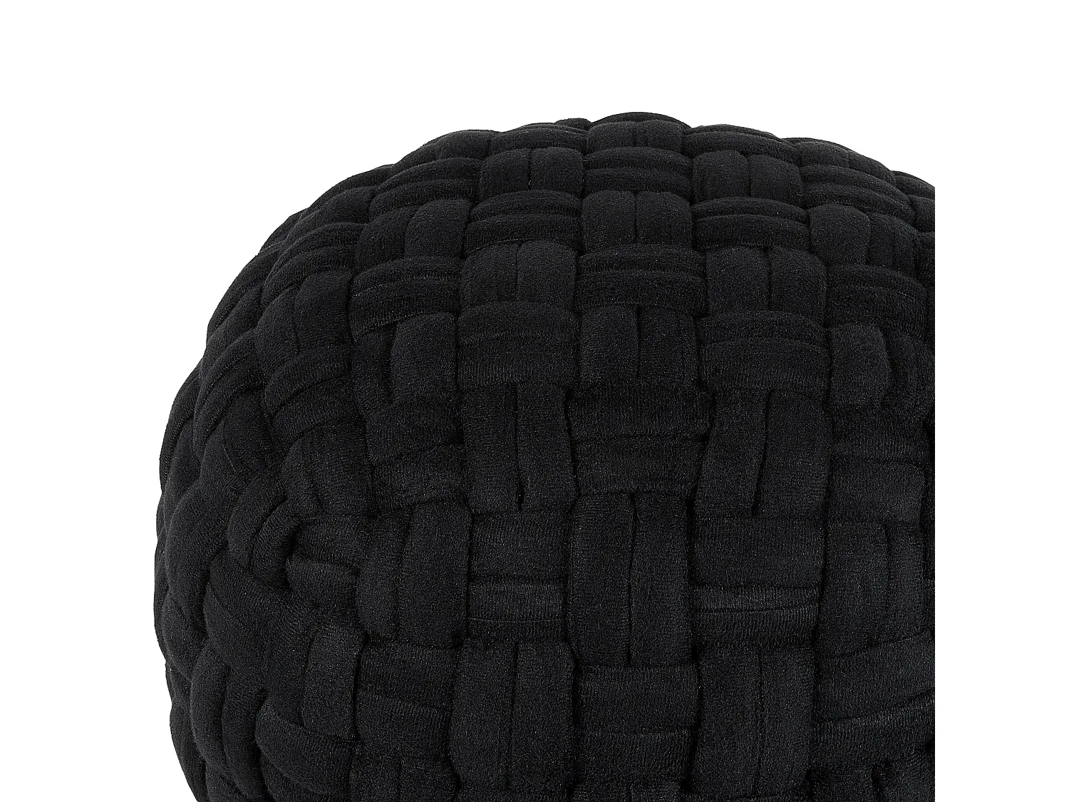 Samt-Pouf in Schwarz 45 x 35 cm