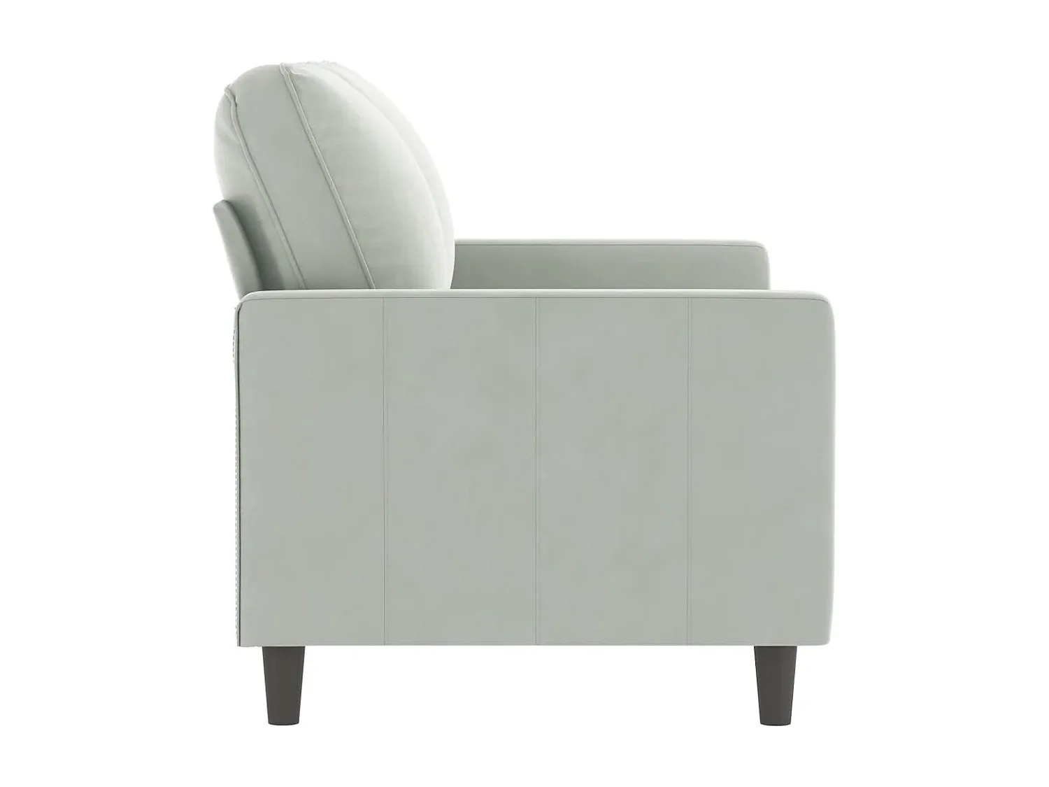 Komfortables Zweisitzer-Sofa in Hellgrau aus Samt