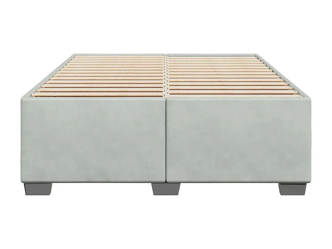 Elegantes Samtbettgestell 140x200 cm in Hellgrau