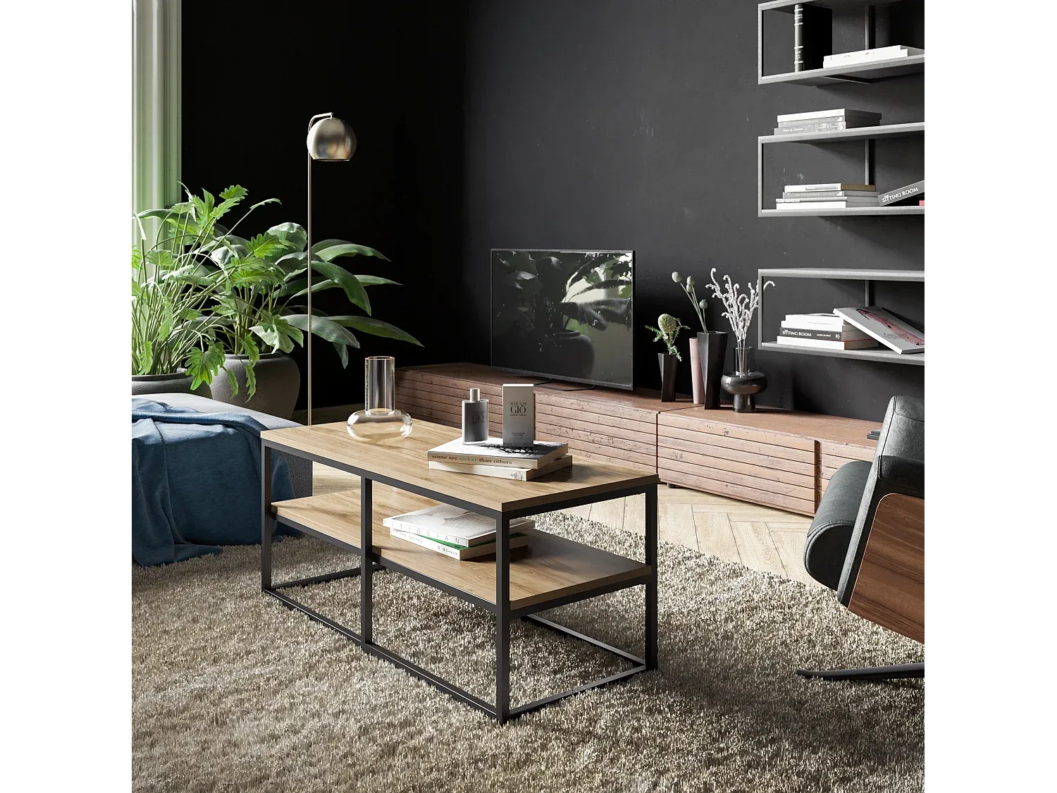 Moderner Wohnzimmertisch mit Stauraum