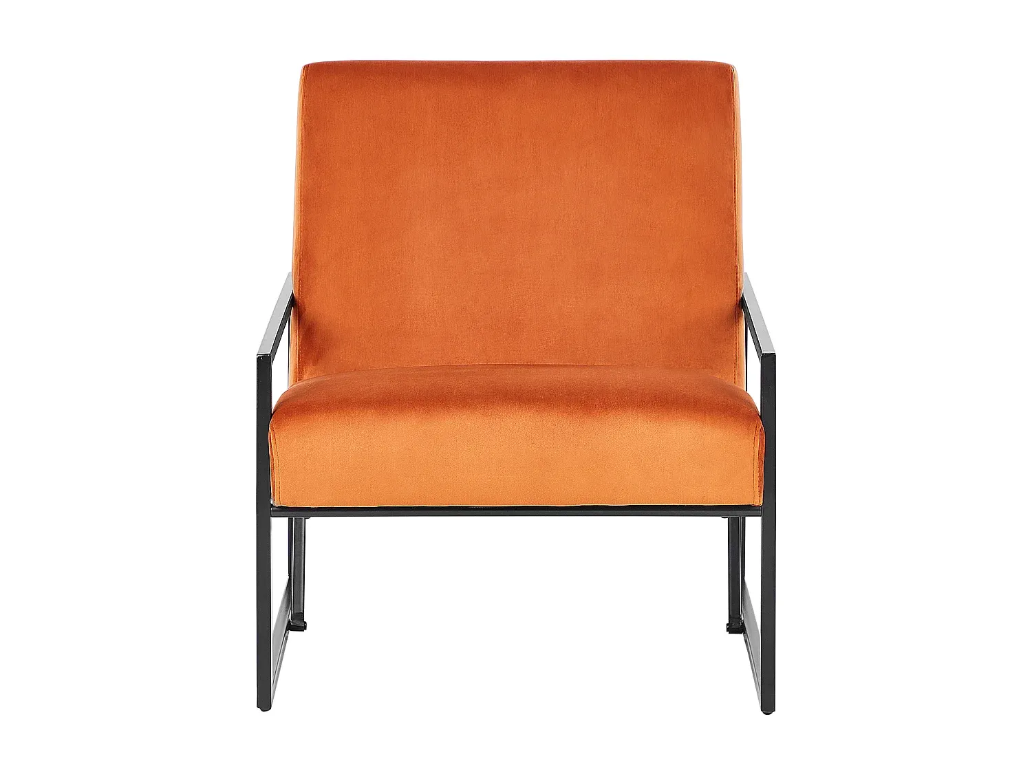 Komfortabler Samtsessel in Orange