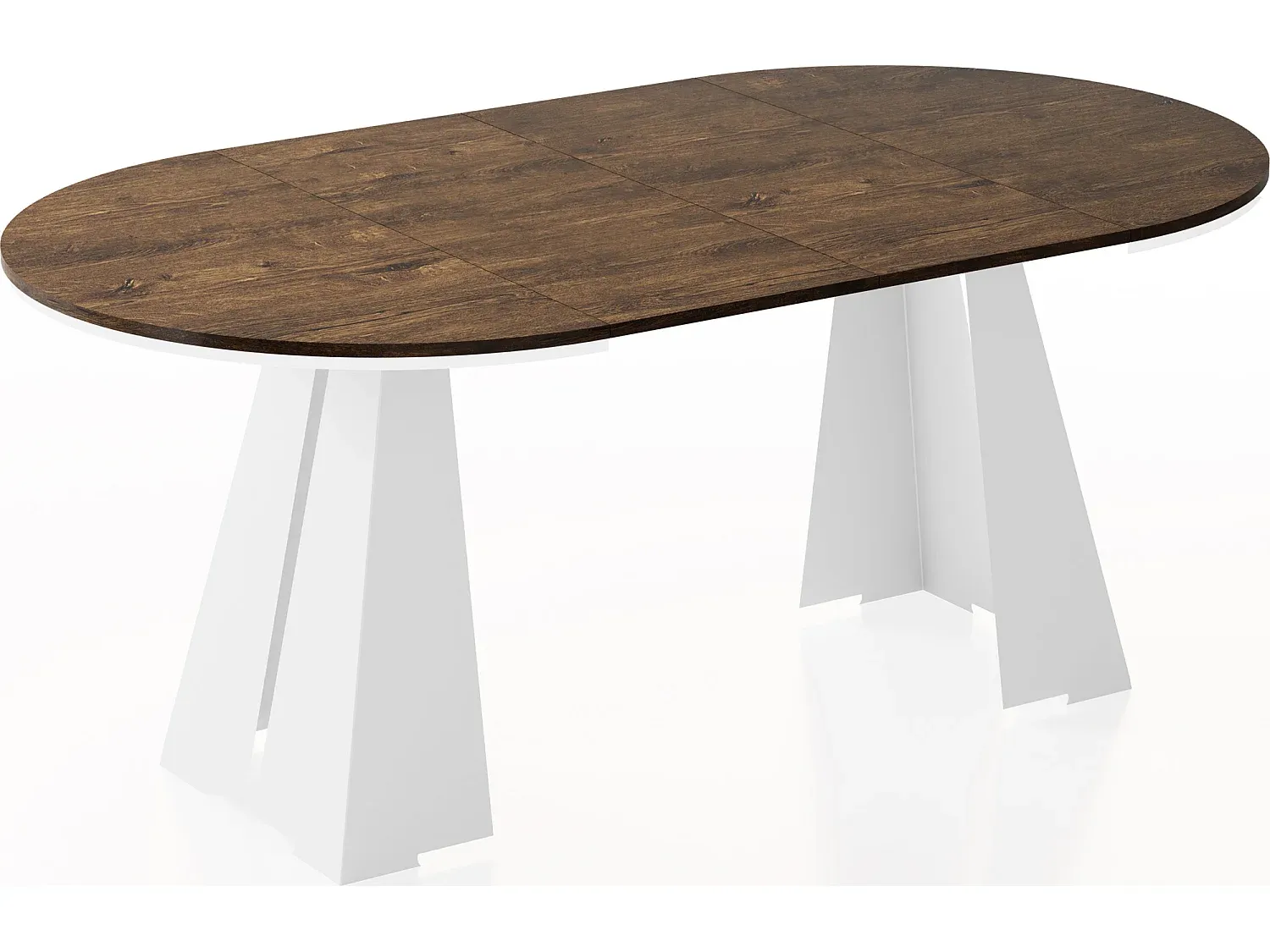 Runder ausziehbarer Esstisch mit Metallgestell - Industrial Design für Esszimmer