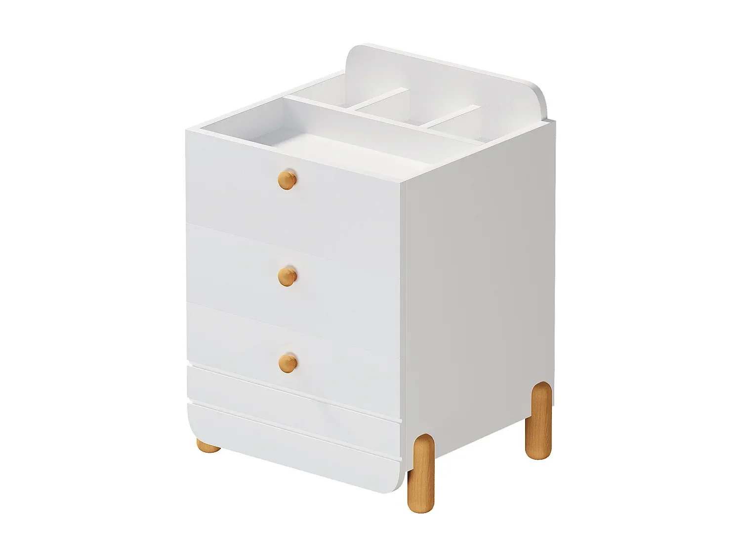 Moderner Nachttisch mit drei Schubladen und Ablagen