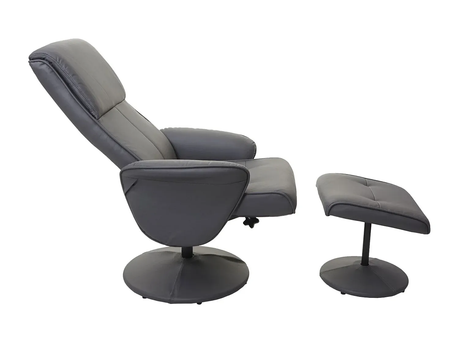 Bequemer Liegesessel aus Kunstleder, mattgrau