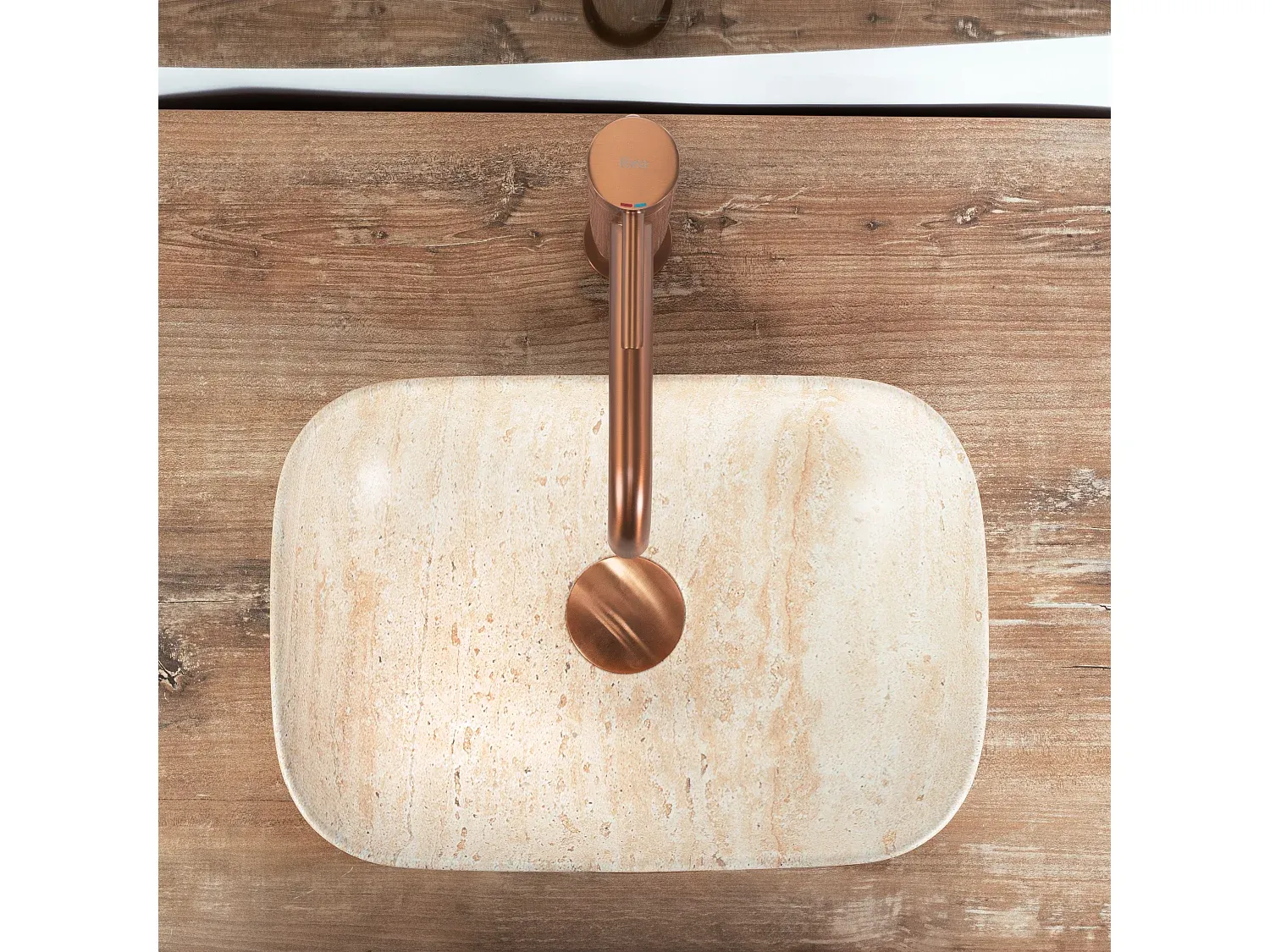 Kompaktes Becken für Badezimmer, Beige