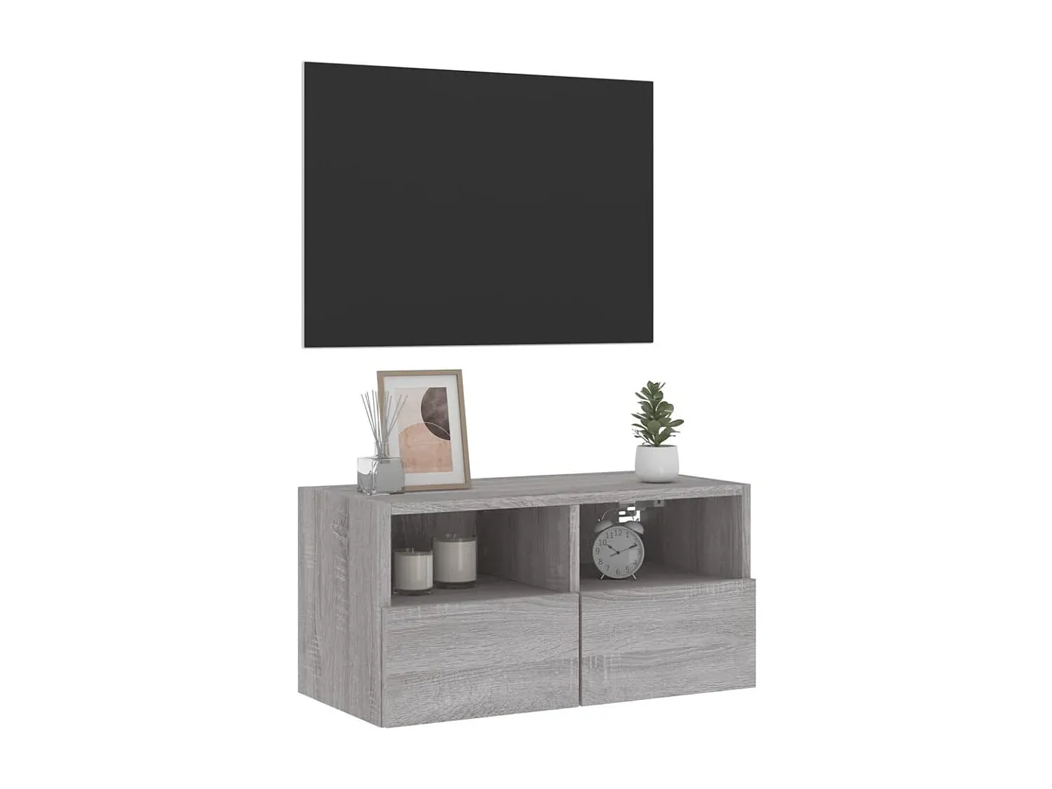 Moderner TV-Wandschrank in Grau Sonoma, 60x30x30 cm