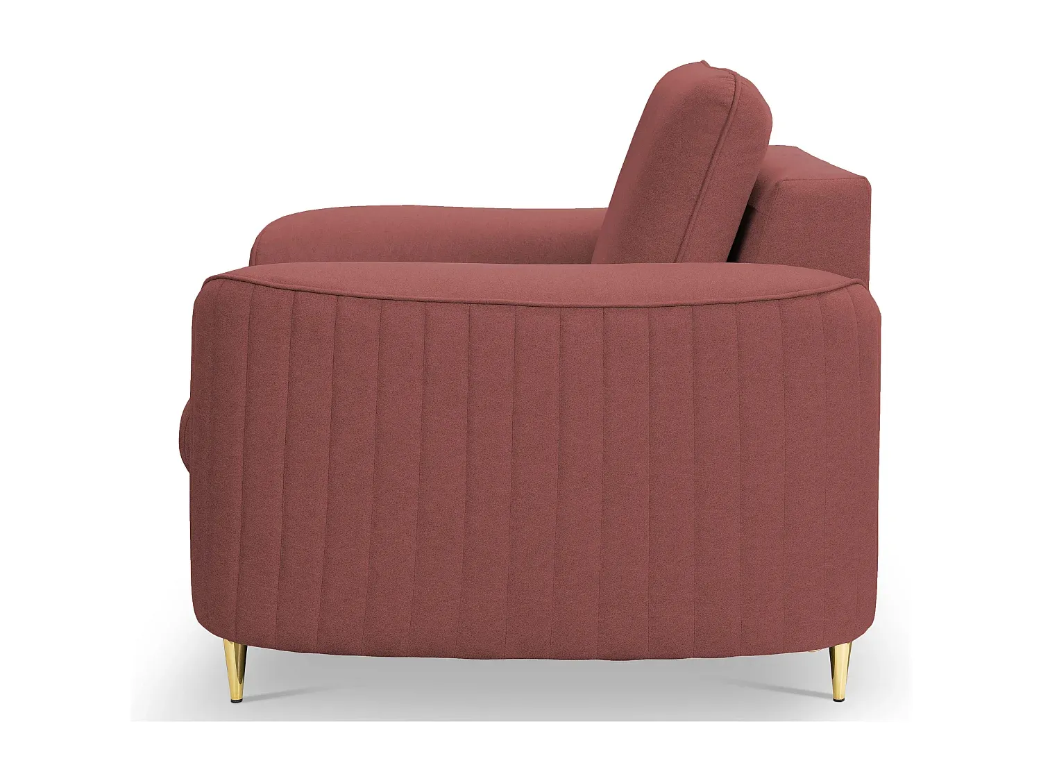 Moderner Sessel mit Metallbeinen und gepolstertem Rückenteil