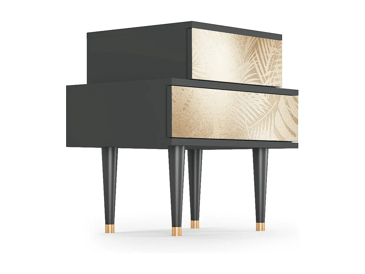 Moderner Nachttisch in Anthrazit, Kompaktgröße