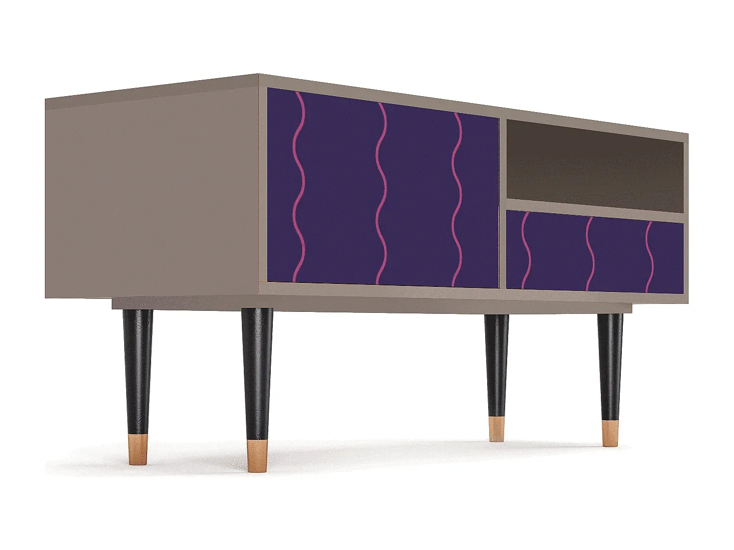 Fernsehtisch mit Stauraum - Holz - 115x59x48 cm