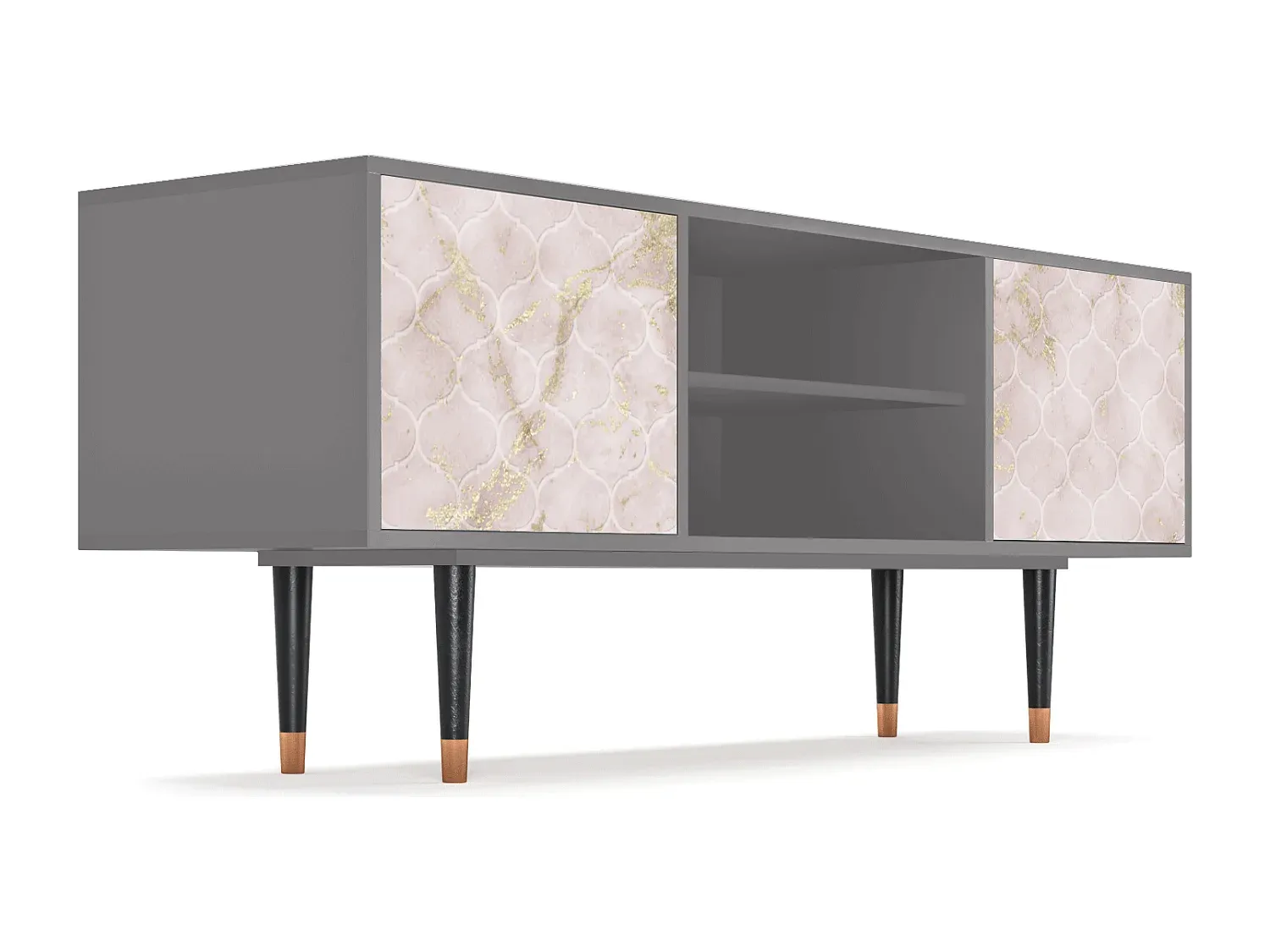 Moderner Fernsehschrank mit Stauraum, grau