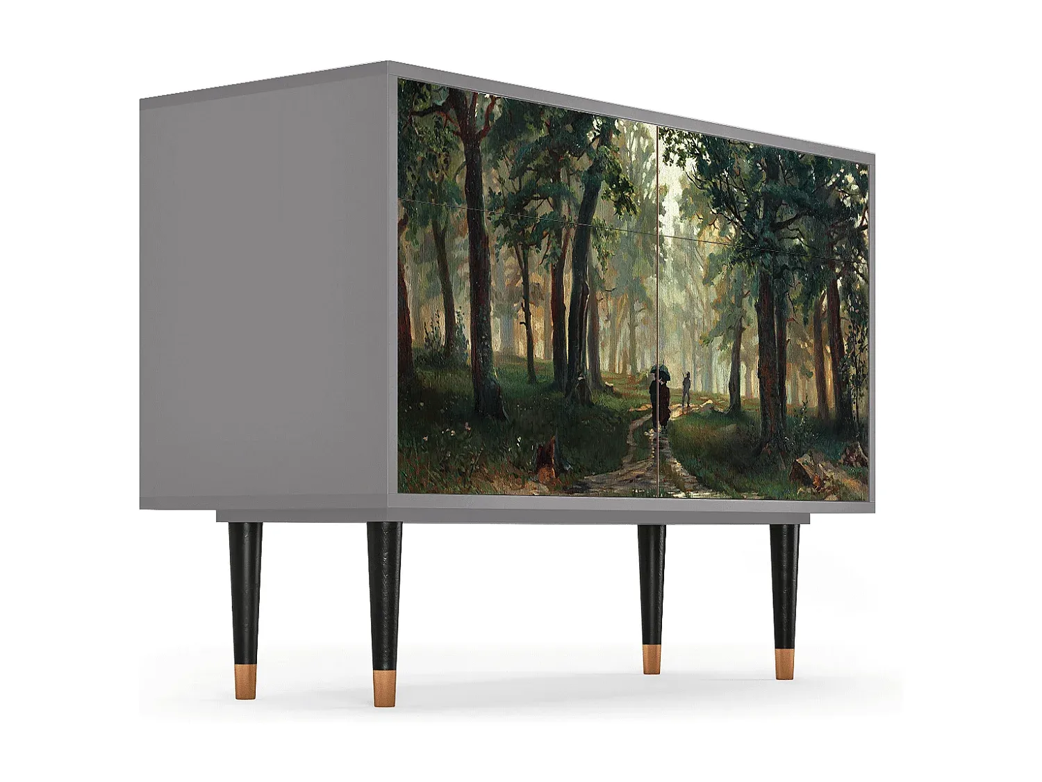 Moderner Sideboard mit grauer Eichenoptik