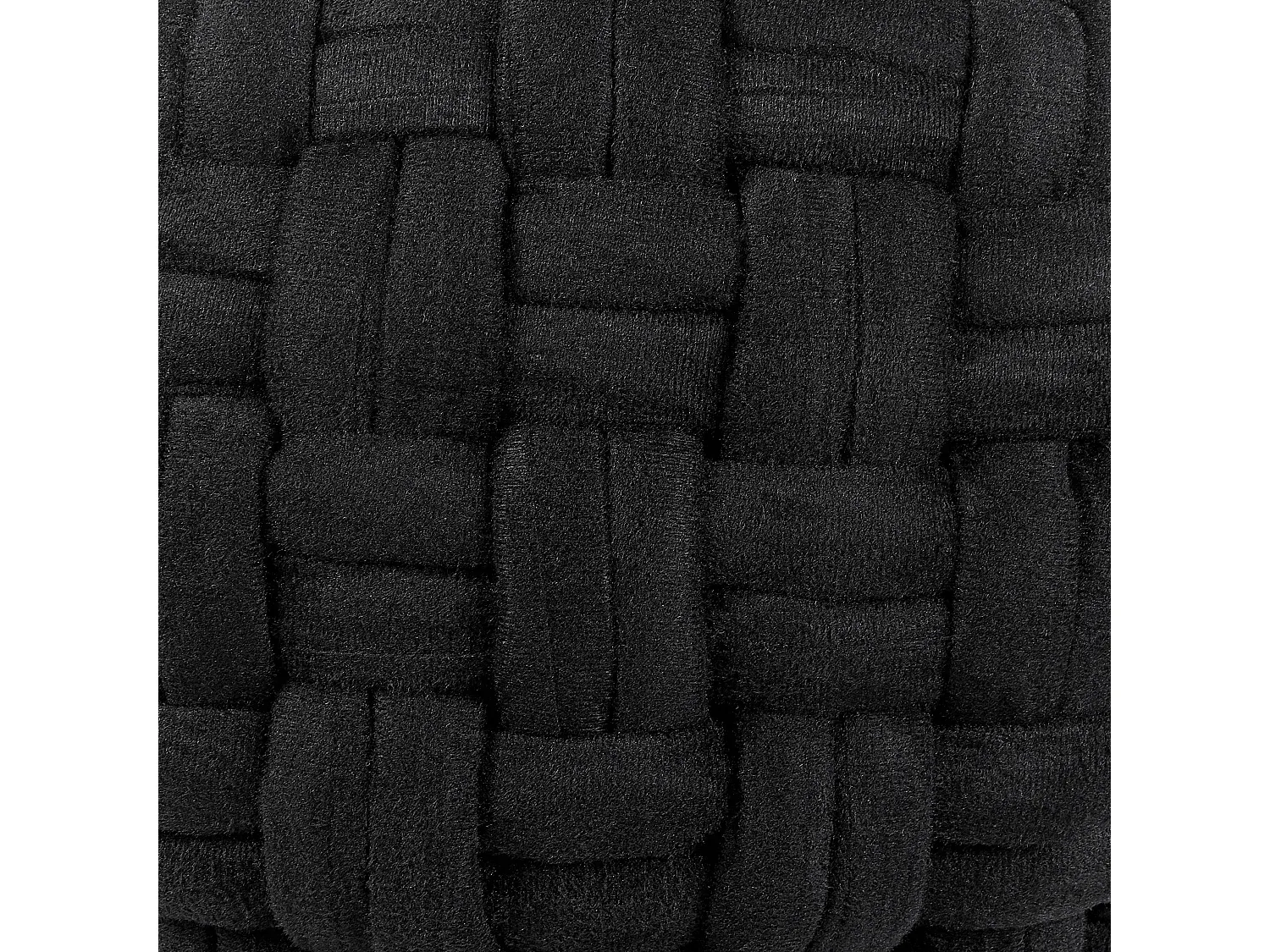 Samt-Pouf in Schwarz 45 x 35 cm