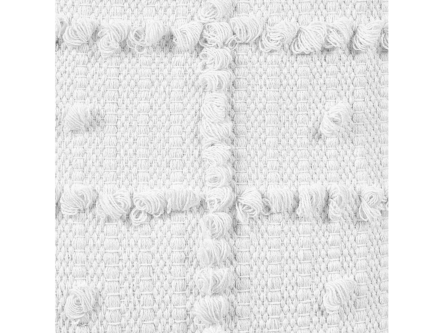 Runder Baumwollhocker in Weiß 40 x 40 cm