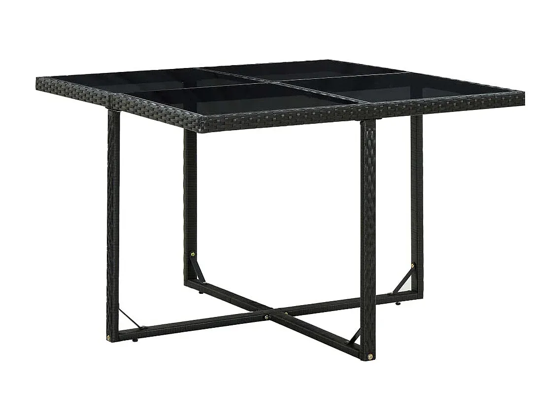 Garten-Essgruppe mit Kissen aus schwarzem Rattan, 9-teilig