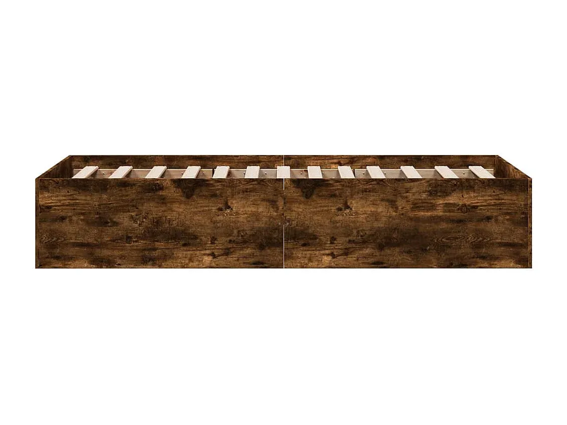 Holzwerkstoff Bettgestell in Räuchereiche Design 100x200 cm