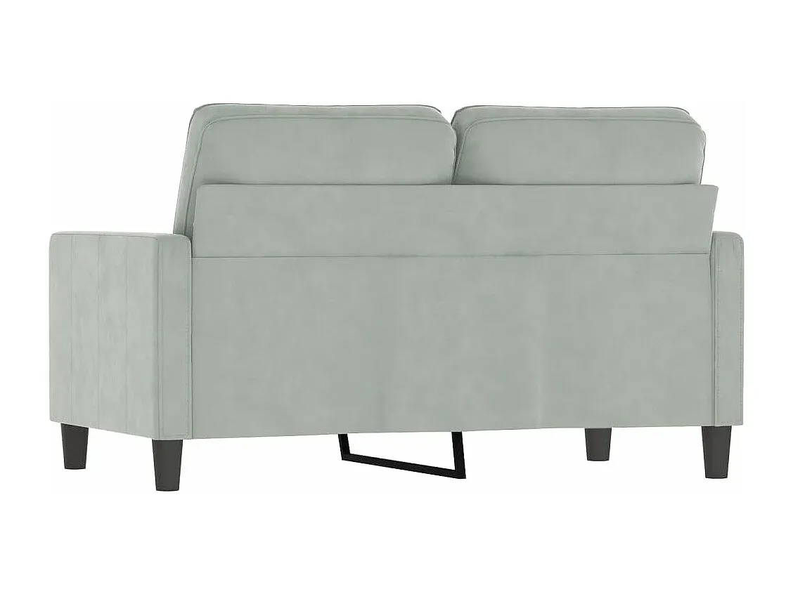 Komfortables Zweisitzer-Sofa in Hellgrau aus Samt