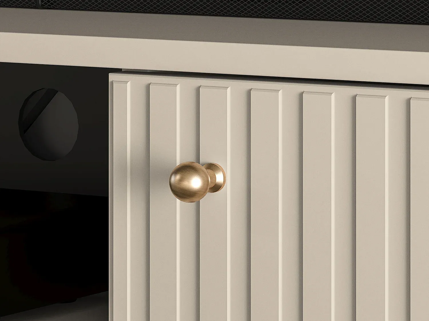 Moderner Schrank mit Stauraum, kaschmir matt, 160x40x53cm