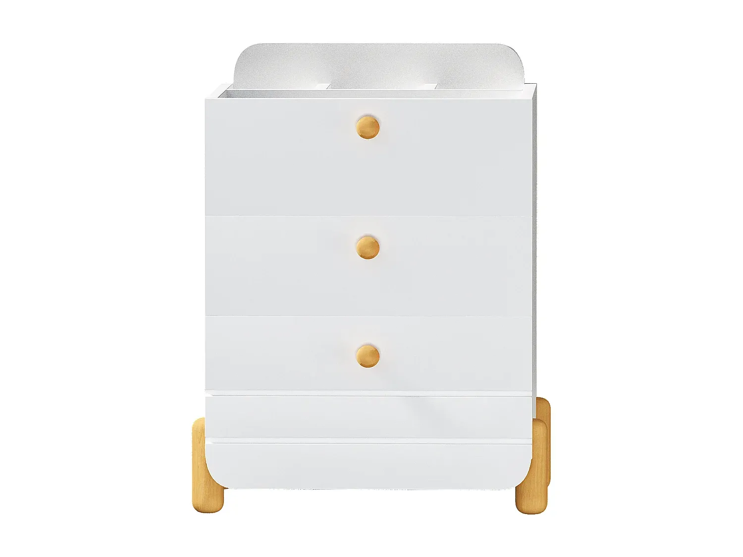 Moderner Nachttisch mit drei Schubladen und Ablagen