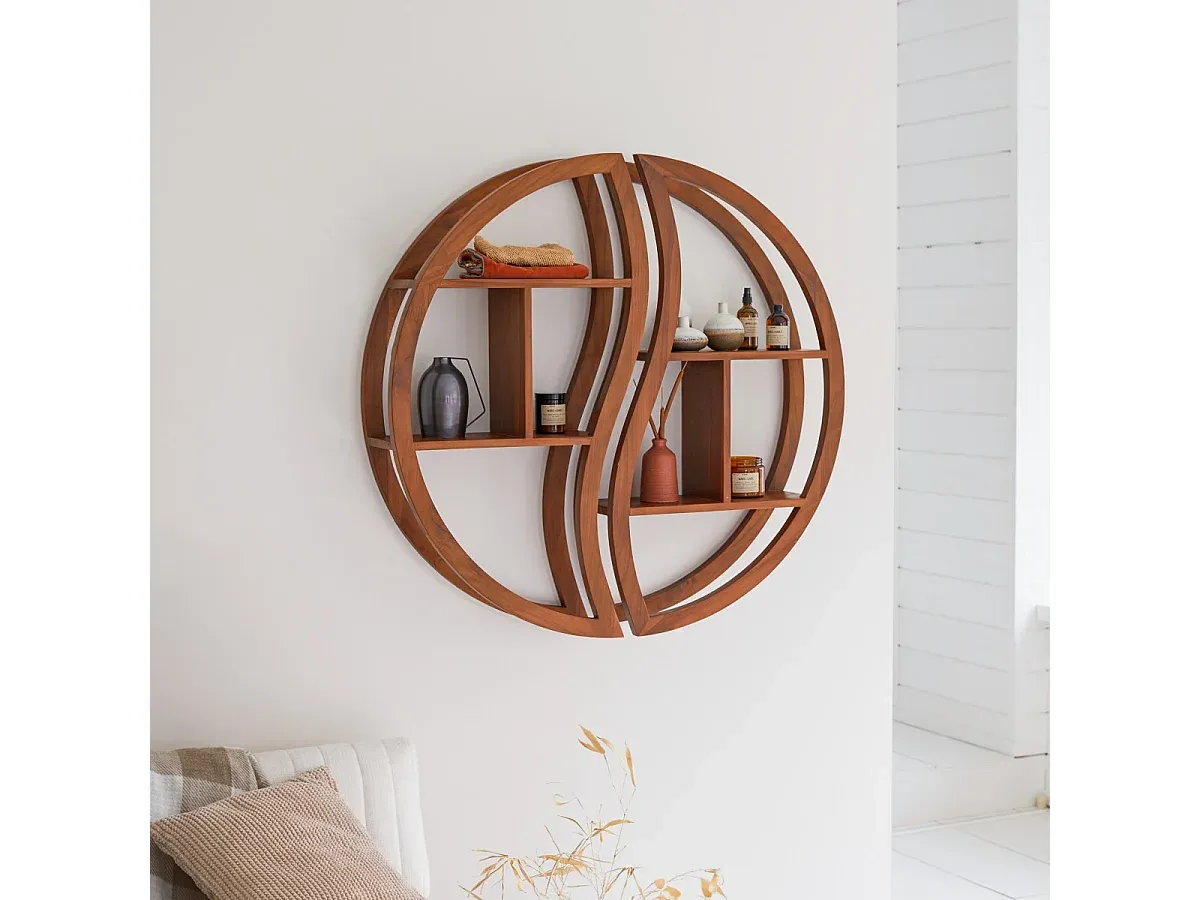 Massives Teakholz-Wandregal, 100 cm, zur Wandmontage geeignet