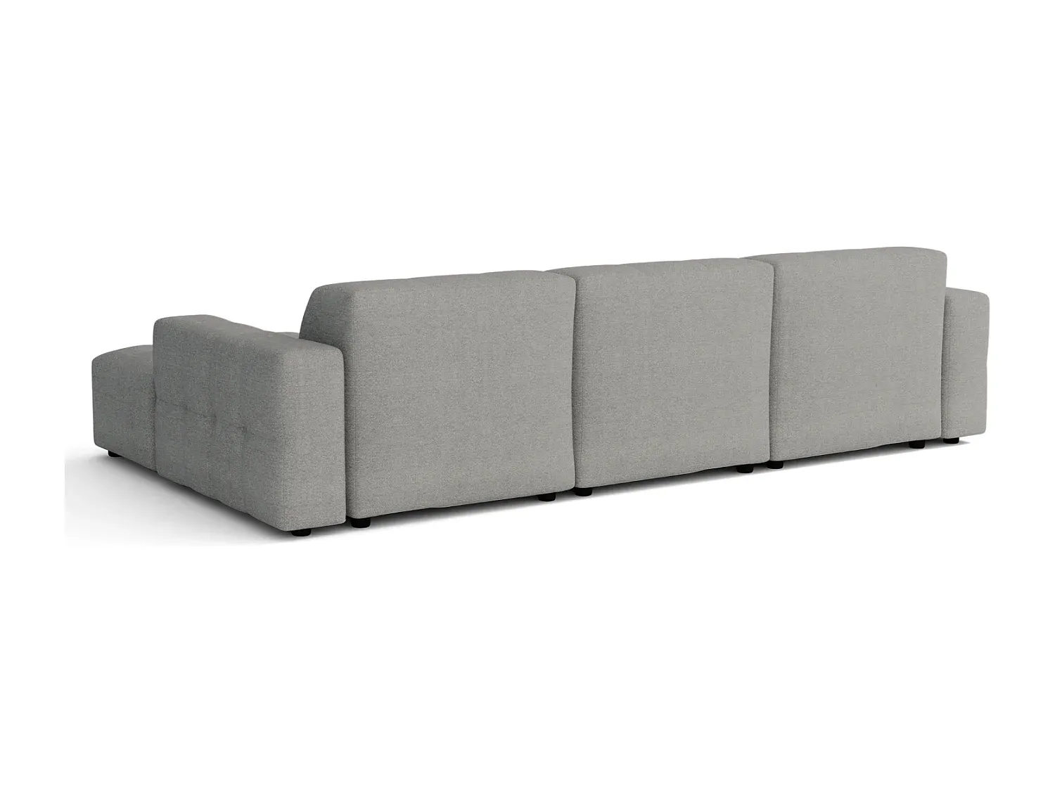 Großes Ecksofa mit grauem Stoffbezug, 284x166x70 cm