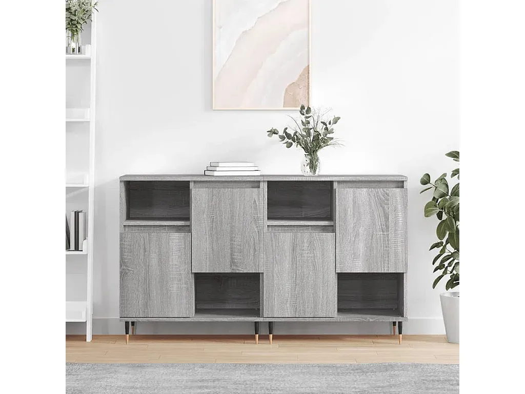 Set aus zwei grauen Sideboards in Sonoma-Holzoptik