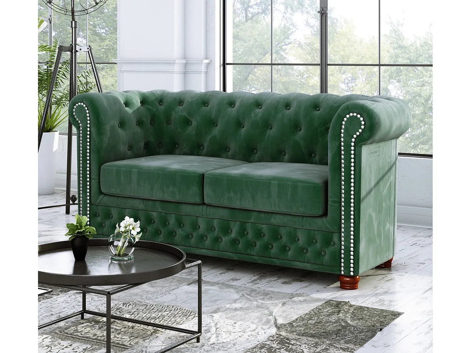 Elegantes Chesterfield Sofa für 2 Personen